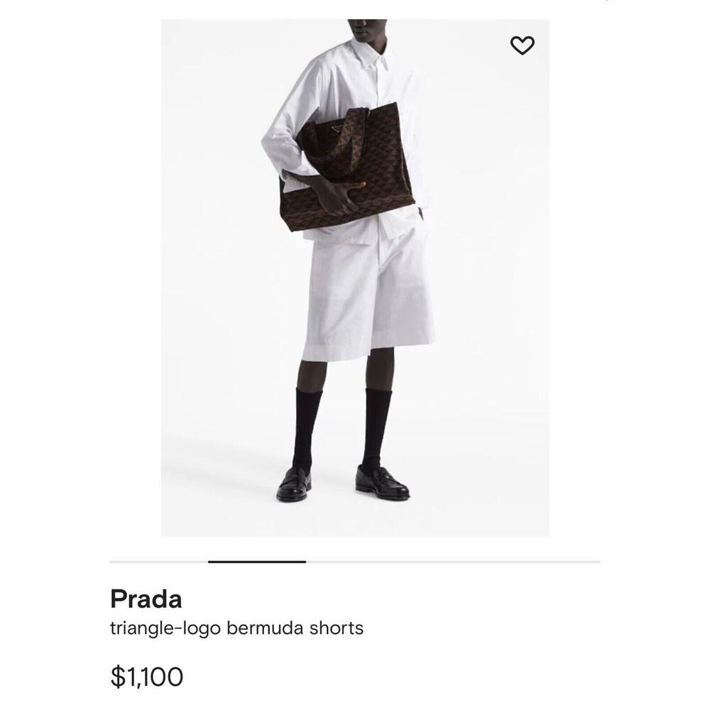 Prada White Logo Shorts - Men’s Size 50 Italian - EUC - AUTHENTIC - Picture 4 of 16